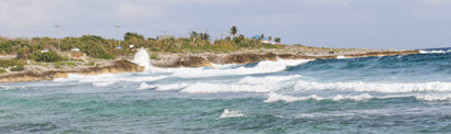 Cayman Beaches, Frank Sound beach and surf view 
