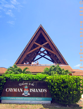 Grand Cayman Airport and welcome sign