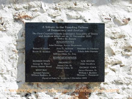 Pedro Castle commemorative plaque